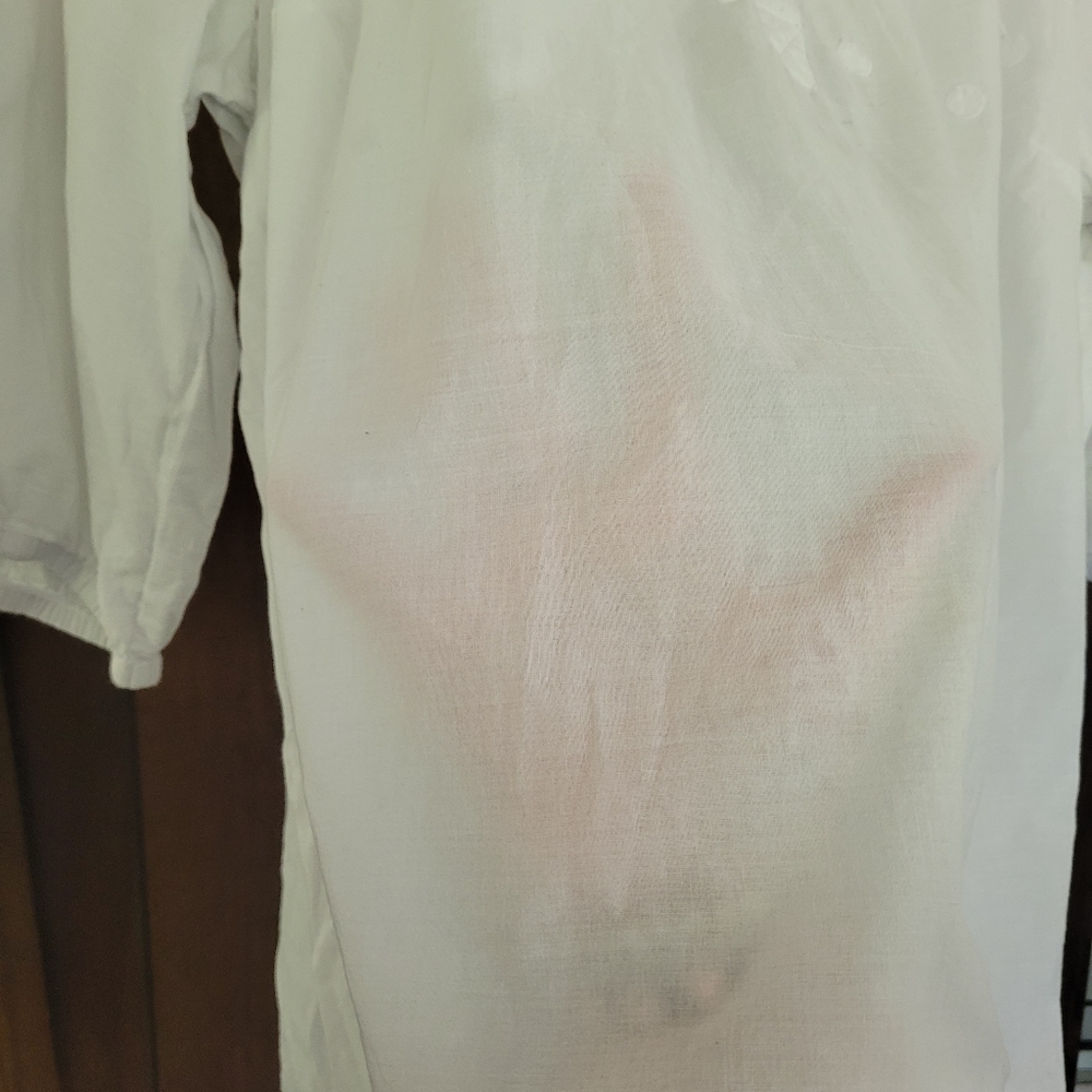 White Cotton Embroidered Flowy Blouse